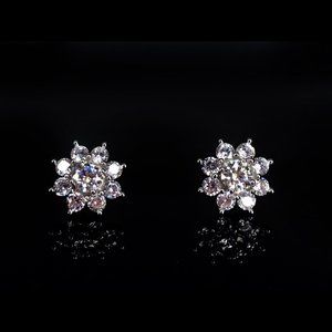 1ct. t.w. Diamond Flower Earrings